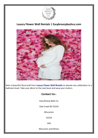 Luxury Flower Wall Rentals  Easybreezybashco.com
