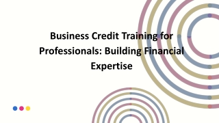 Business Credit Training for Professionals Building Financial Expertise