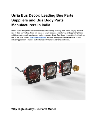 Top Bus Body Parts Manufacturers for Quality Products