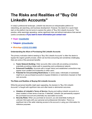 The Risks and Realities of _Buy Old LinkedIn Accounts_