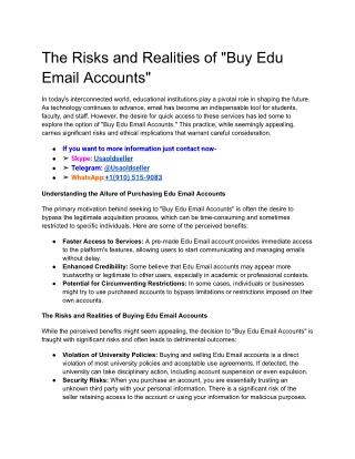 The Risks and Realities of _Buy Edu Email Accounts_
