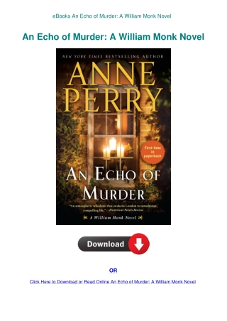 eBooks An Echo of Murder A William Monk Novel