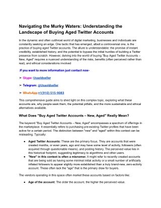 Navigating the Murky Waters_ Understanding the Landscape of Buying Aged Twitter Accounts