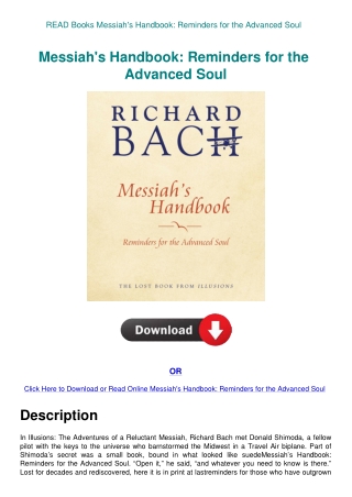 READ Books Messiah's Handbook Reminders for the Advanced Soul