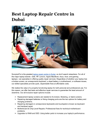 Best Laptop Repair Centre in Dubai
