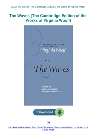 eBook The Waves (The Cambridge Edition of the Works of Virginia Woolf)