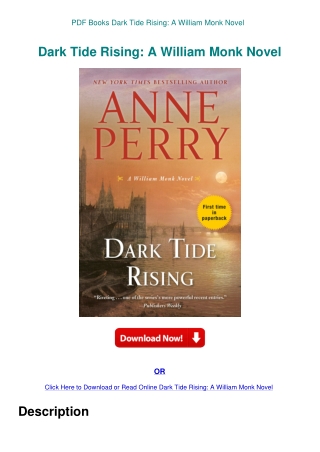 PDF Books Dark Tide Rising A William Monk Novel