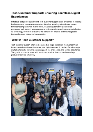 _Tech Customer Support_ Ensuring Seamless Digital Experiences