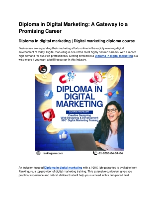 Diploma in digital marketing | Digital marketing diploma course