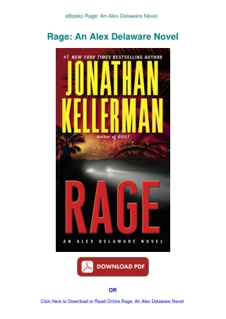 eBooks Rage An Alex Delaware Novel