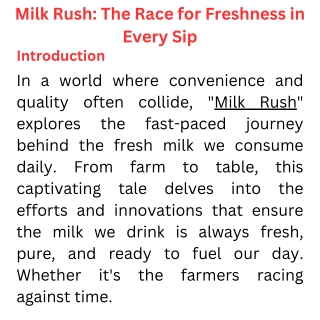 Milk Rush The Race for Freshness in Every Sip