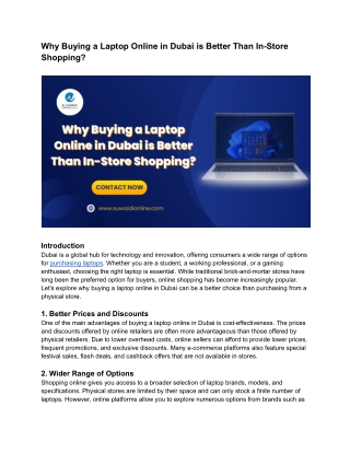 Why Buying a Laptop Online in Dubai is Better Than In-Store Shopping