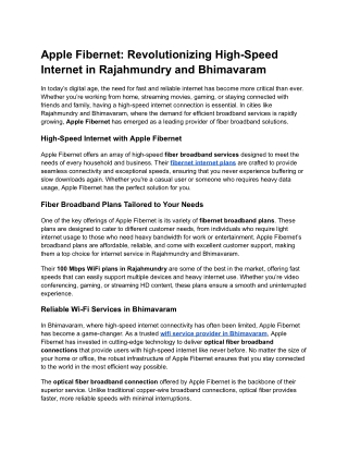 Apple Fibernet_ Revolutionizing High-Speed Internet in Rajahmundry and Bhimavaram.docx