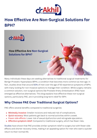How Effective Are Non-Surgical Solutions for BPH