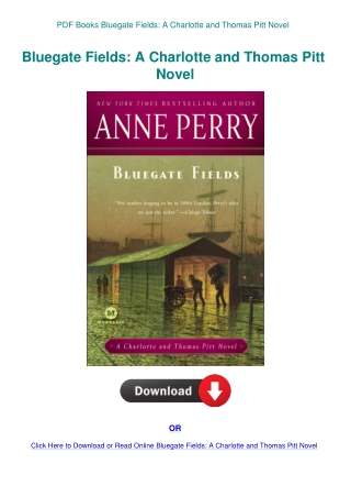 PDF Books Bluegate Fields A Charlotte and Thomas Pitt Novel