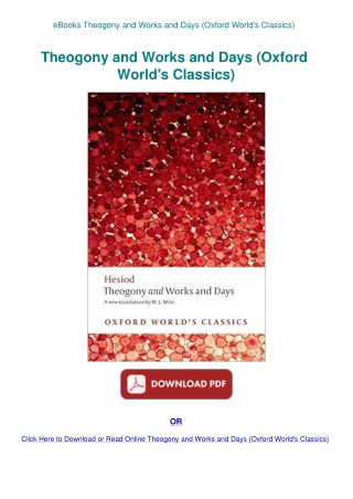 eBooks Theogony and Works and Days (Oxford World's Classics)