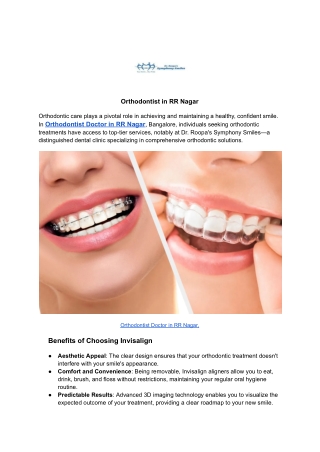 Orthodontist in RR Nagar