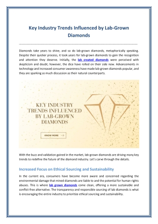 Key Industry Trends Influenced by Lab-Grown Diamonds