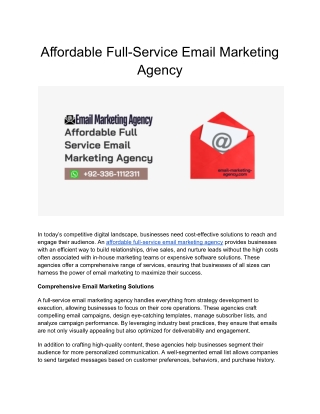 Affordable Full-Service Email Marketing Agency