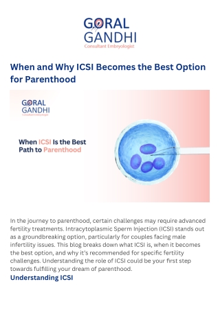 When and Why ICSI Becomes the Best Option for Parenthood (1)