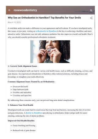 Why See an Orthodontist in Hamilton? Top Benefits for Your Smile