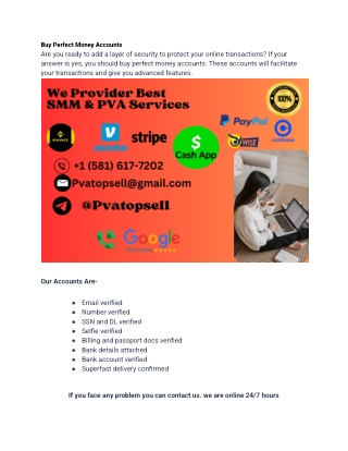 Best site to Buy Perfect Money Accounts in 2025