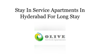 Stay In Service Apartments In Hyderabad For Long Stay