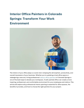 Interior Office Painters in Colorado Springs Transform Your