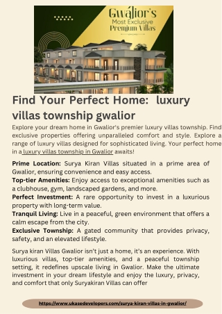 Find Your Perfect Home  luxury villas township gwalior