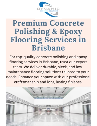 Expert Concrete & Epoxy Flooring Solutions  Concrete Polishing Brisbane