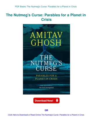 PDF Books The Nutmeg's Curse Parables for a Planet in Crisis