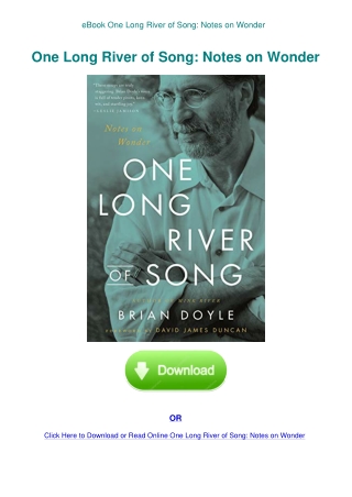 eBook One Long River of Song Notes on Wonder