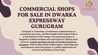 Commercial Shops for Sale in Dwarka Expressway Gurugram