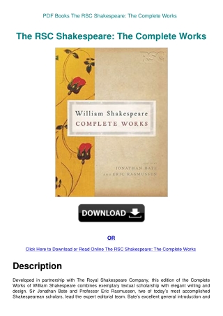PDF Books The RSC Shakespeare The Complete Works