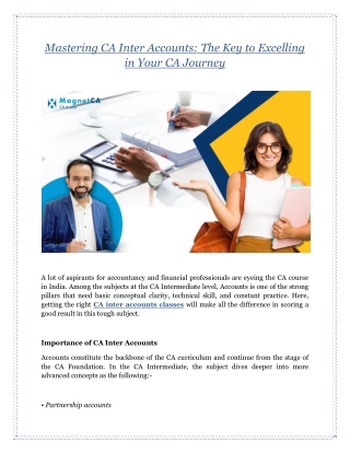 Mastering CA Inter Accounts: The Key to Excelling in Your CA Journey