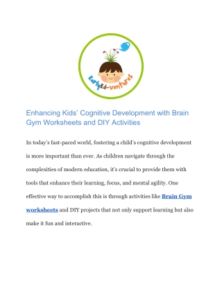 Download Educational Printables for Kids | Early Ed-ventures