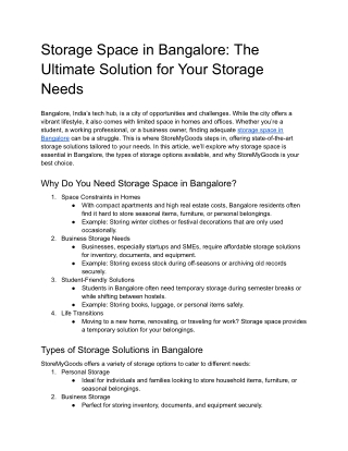 Storage Space in Bangalore_ The Ultimate Solution for Your Storage Needs.docx
