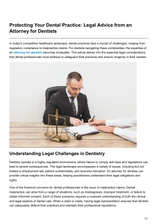 Protecting Your Dental Practice Legal Advice from an Attorney for Dentists
