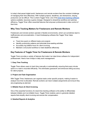 Boost Productivity_ Toggle Timer for Freelancers & Remote Work