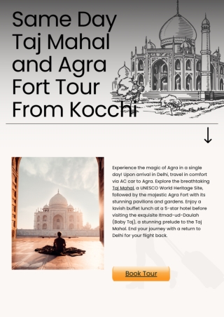 Same Day Taj Mahal and Agra Fort Tour From Kocchi