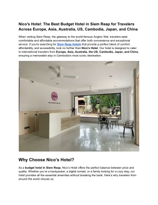 Hotel with Pool in Siem Reap