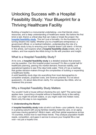 Unlocking Success with a Hospital Feasibility Study_ Your Blueprint for a Thriving Healthcare Facility