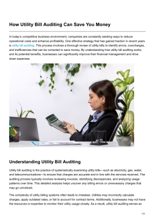 How Utility Bill Auditing Can Save You Money