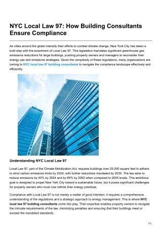 NYC Local Law 97 How Building Consultants Ensure Compliance