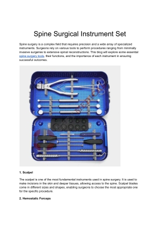 Spine Surgical Instrument Set (4)