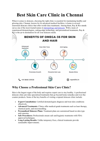 Best Skin Care Clinic in Chennai