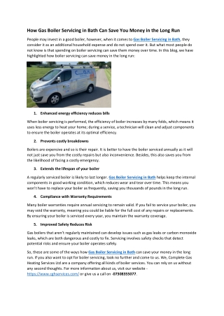 How Gas Boiler Servicing in Bath Can Save You Money in the Long Run