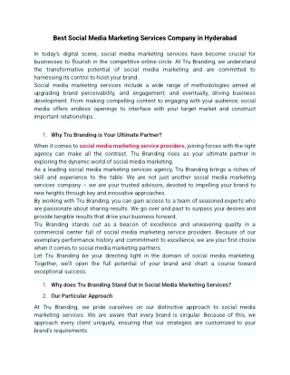 Best Social Media Marketing Services Company in Hyderabad