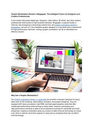 Graphic workstation rentals in Vadapalani