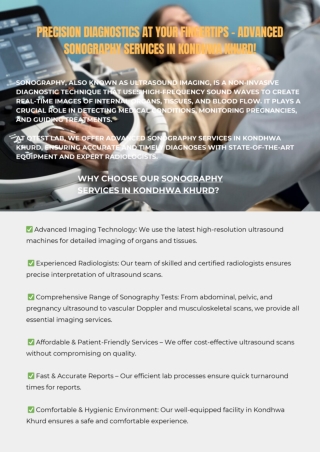 Precision Diagnostics at Your Fingertips – Advanced Sonography Services in Kondhwa Khurd!